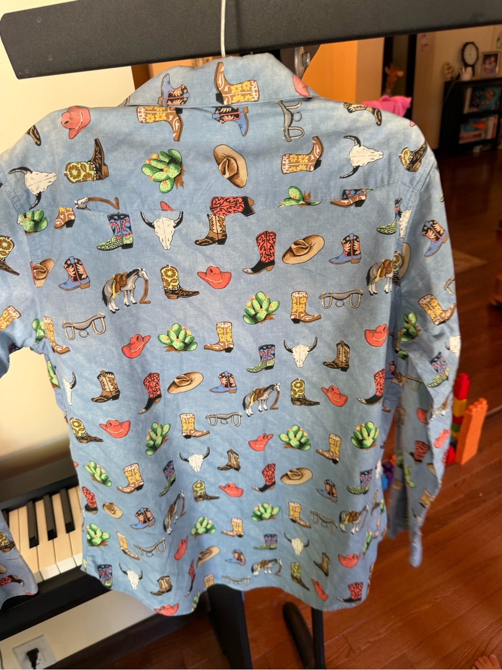 Women’s Blue Rockmount Western Pearl Snap Shirt - Size Large - Picture 4 of 6